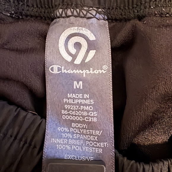 Black Champion Shorts w/ Built-in Underwear - Picture 3 of 3